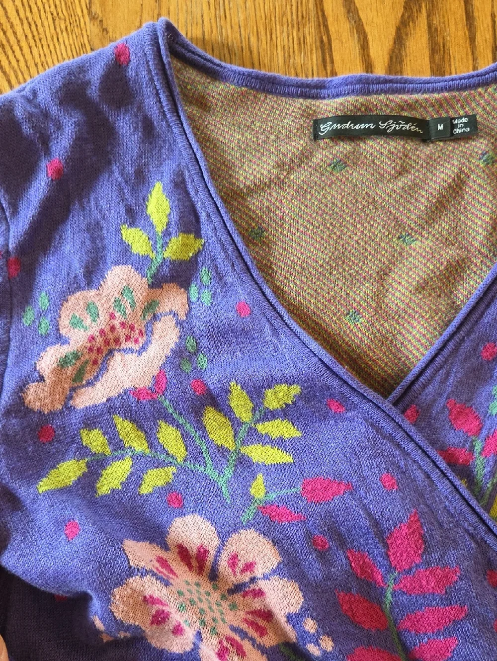 Gudrun Sjoden Purple Wrap Sweater - Picture 3 of 5